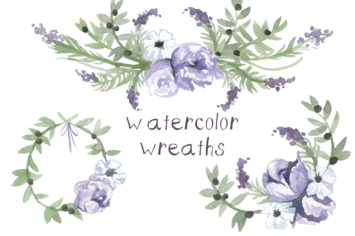 watercolor wreath clipart - photo #41