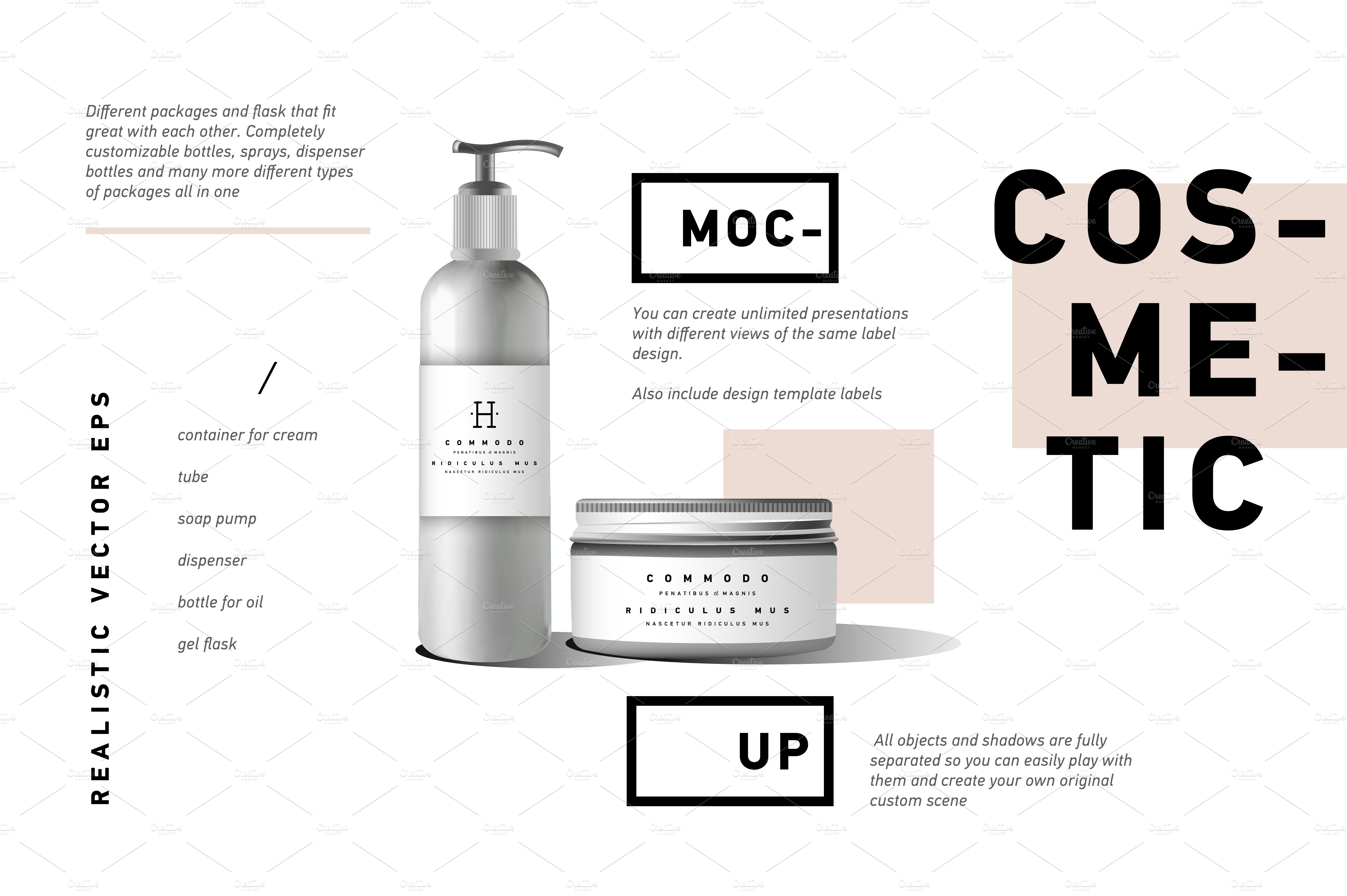 Download Cosmetic vector mockup bottle ~ Product Mockups ~ Creative Market