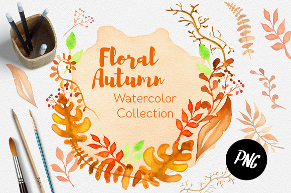 Fall Watercolor clipart Autumn - Illustrations