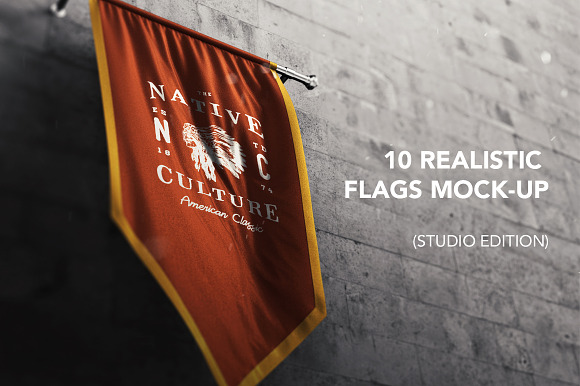Download 10 Realistic 3D Flags Mock-Up