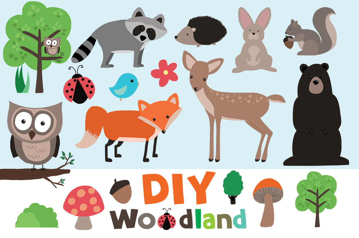 DIY Woodland Clip Art Set ~ Graphics ~ Creative Market