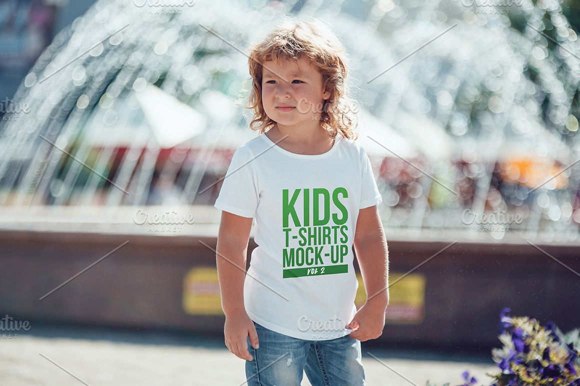 Download Kids T-Shirt Mock-Up Vol 2 ~ Product Mockups ~ Creative Market