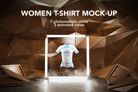 Free Women T-shirt Mock-up / Animated