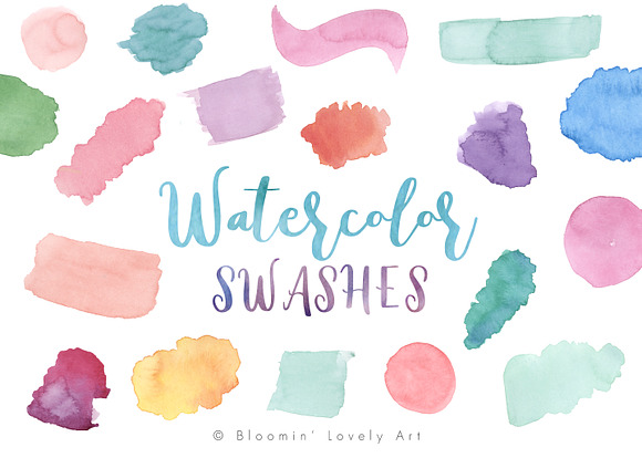 Watercolor Splash Clip Art in Illustrations