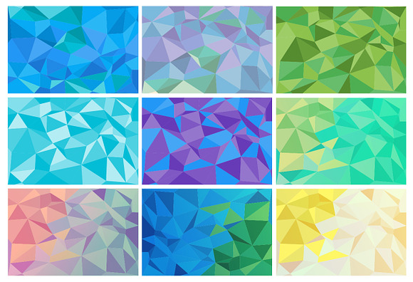 Polygon Vector Backgrounds Set in Patterns