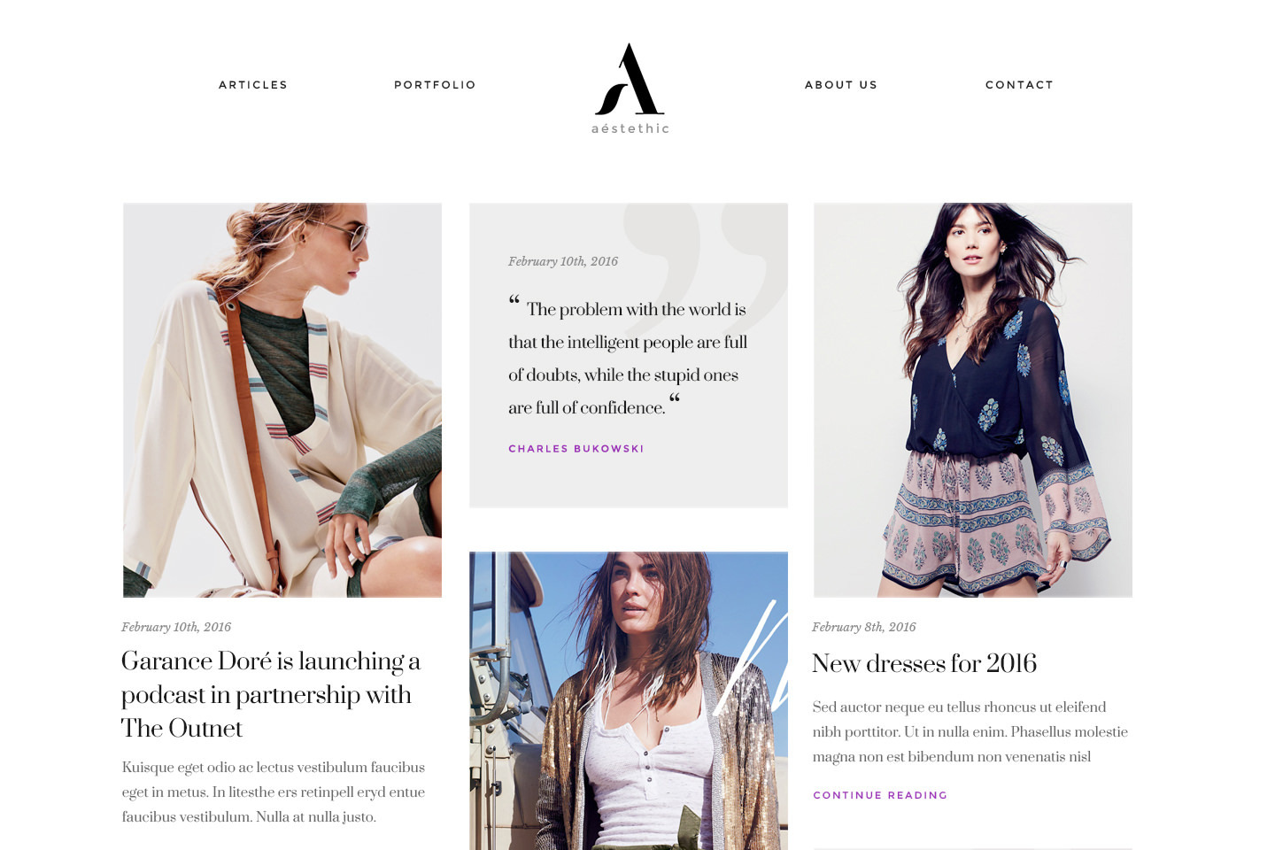 Aesthetic - Fashion Blog WP Theme ~ WordPress Blog Themes 