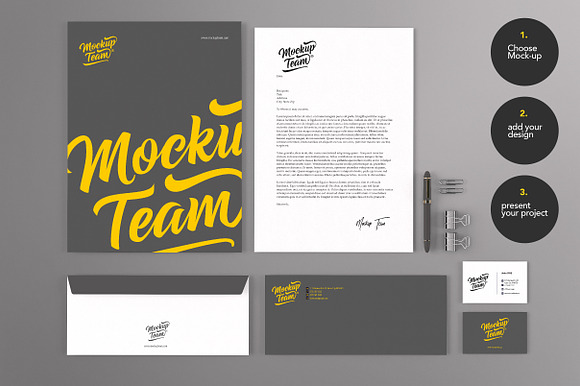Stationery / Branding Set Mock-up in Product Mockups - product preview 2