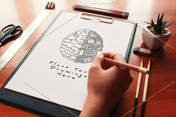 Hand Drawn Sketch Mock-up 3 in Product Mockups