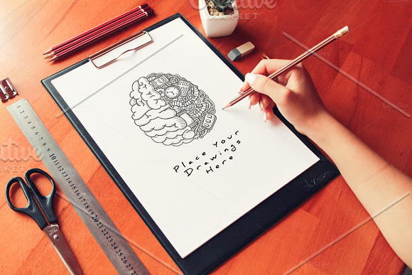 Hand Drawn Sketch Mock-up 6 in Product Mockups