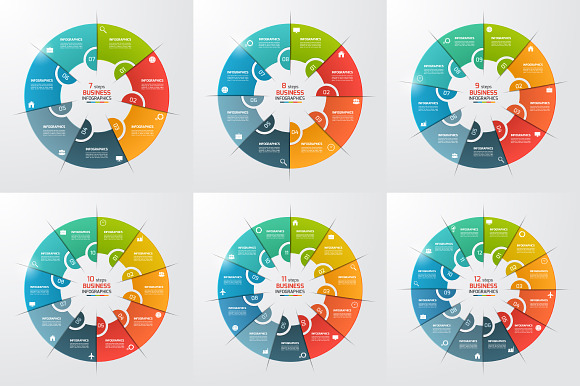 Set of circle infographic templates in Presentation Templates - product preview 1