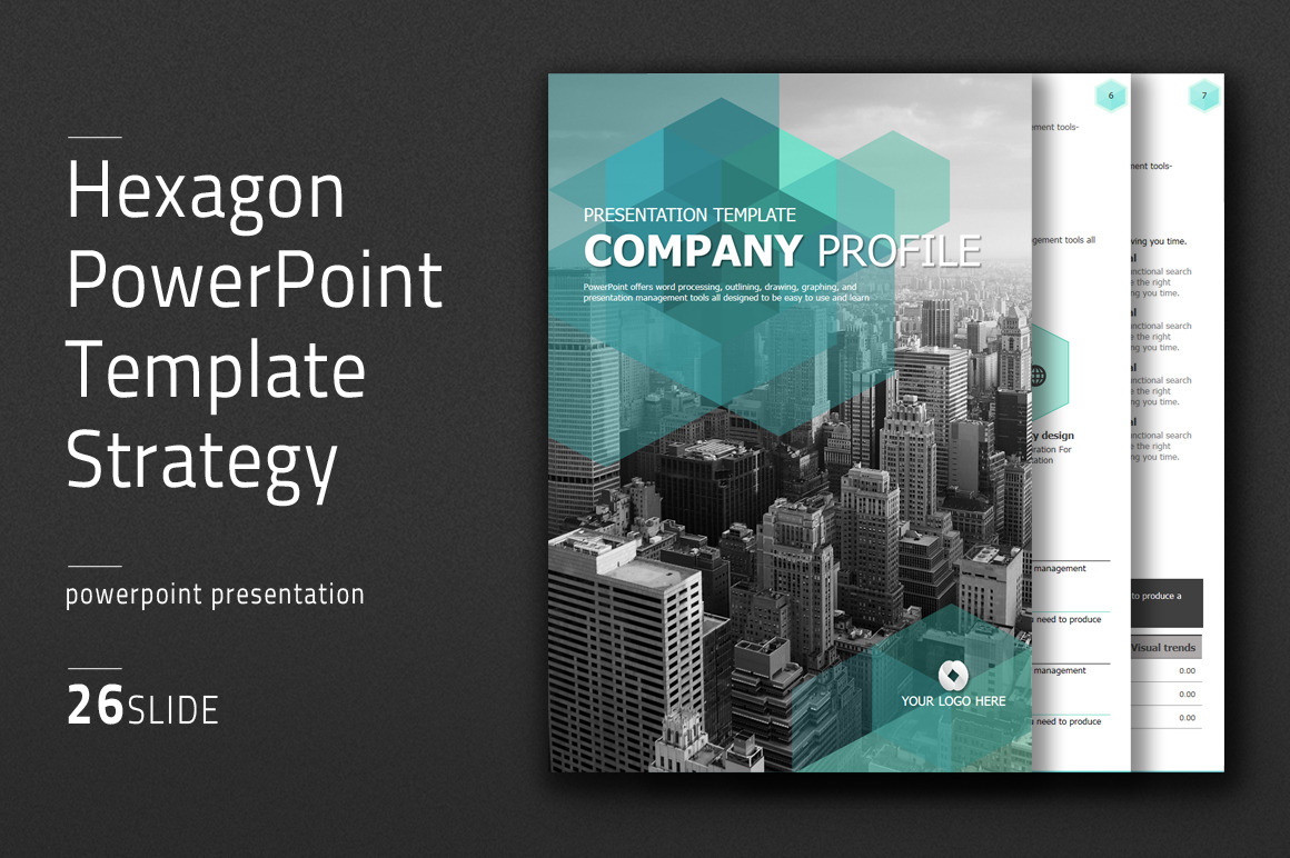 Hexagon PowerPoint Template Vertical ~ Presentation Templates ~ Creative Market1160 x 772