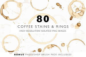 80 Coffee Stains, Rings & Splatters