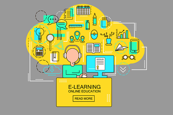 E-learning Concept in Illustrations