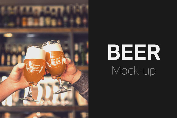 Download Beer Bottle/Glass Mock-up#30