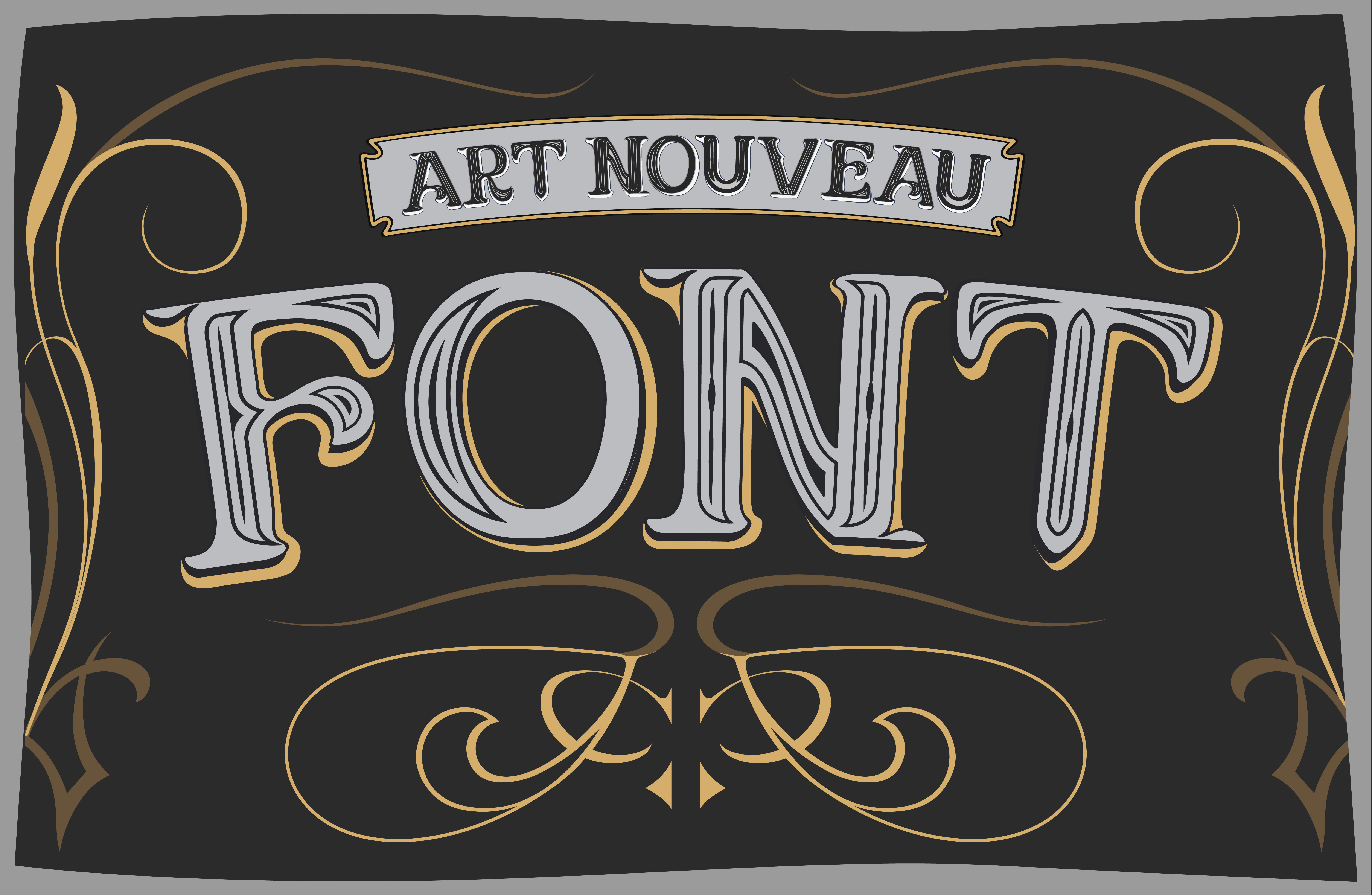 Vector art nouveau label font ~ Fonts ~ Creative Market