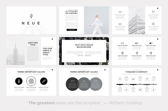 Neue Minimal PowerPoint Template in Presentation Templates - product preview 1