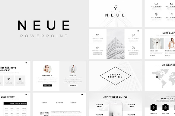 Neue Minimal PowerPoint Template in Presentation Templates - product preview 14