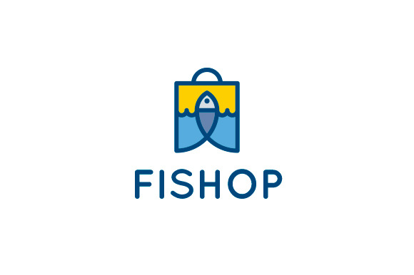Bishop - Fish & Bag Logo in Logo Templates - product preview 1