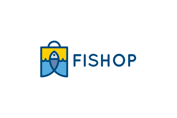 Bishop - Fish & Bag Logo in Logo Templates - product preview 2
