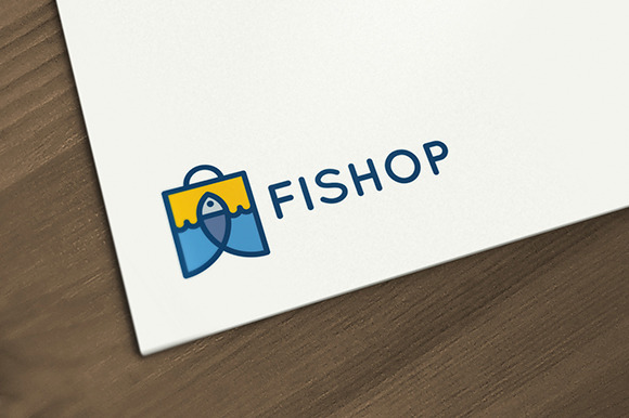 Bishop - Fish & Bag Logo in Logo Templates - product preview 3