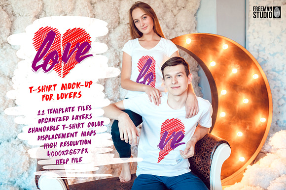 Download Love Story T-Shirt Mock-Up