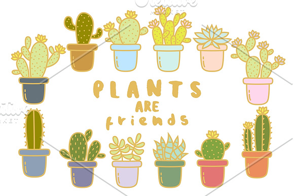 Plants are Friends set + stickers in Illustrations