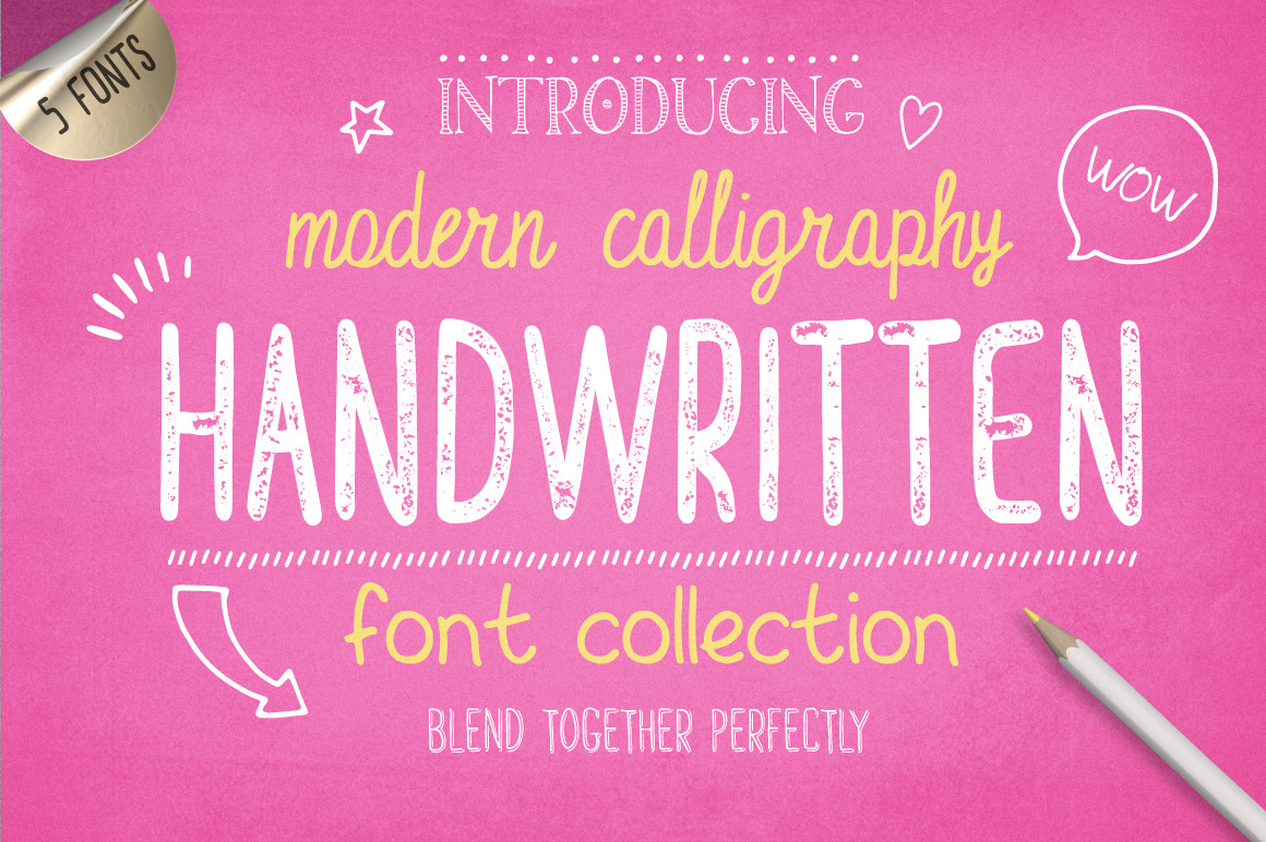 Handwritten Font  Collection Display Fonts  Creative Market