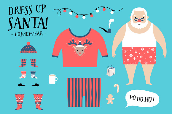 Dress Up Santa Christmas Set in Illustrations - product preview 1