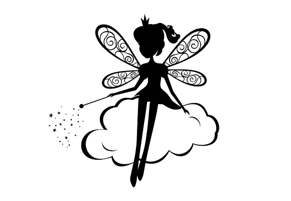 Download Fairy silhouette vector illustration ~ Illustrations ...