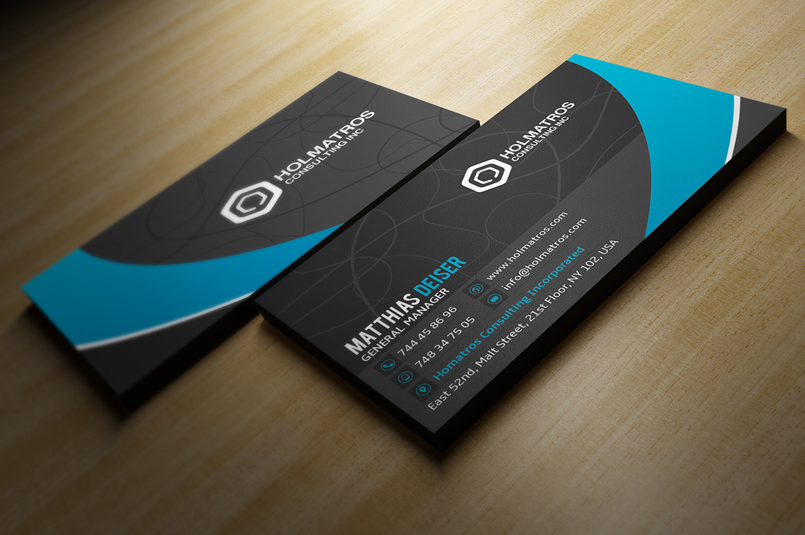 Modern Grey Business Card ~ Business Card Templates ~ Creative Market