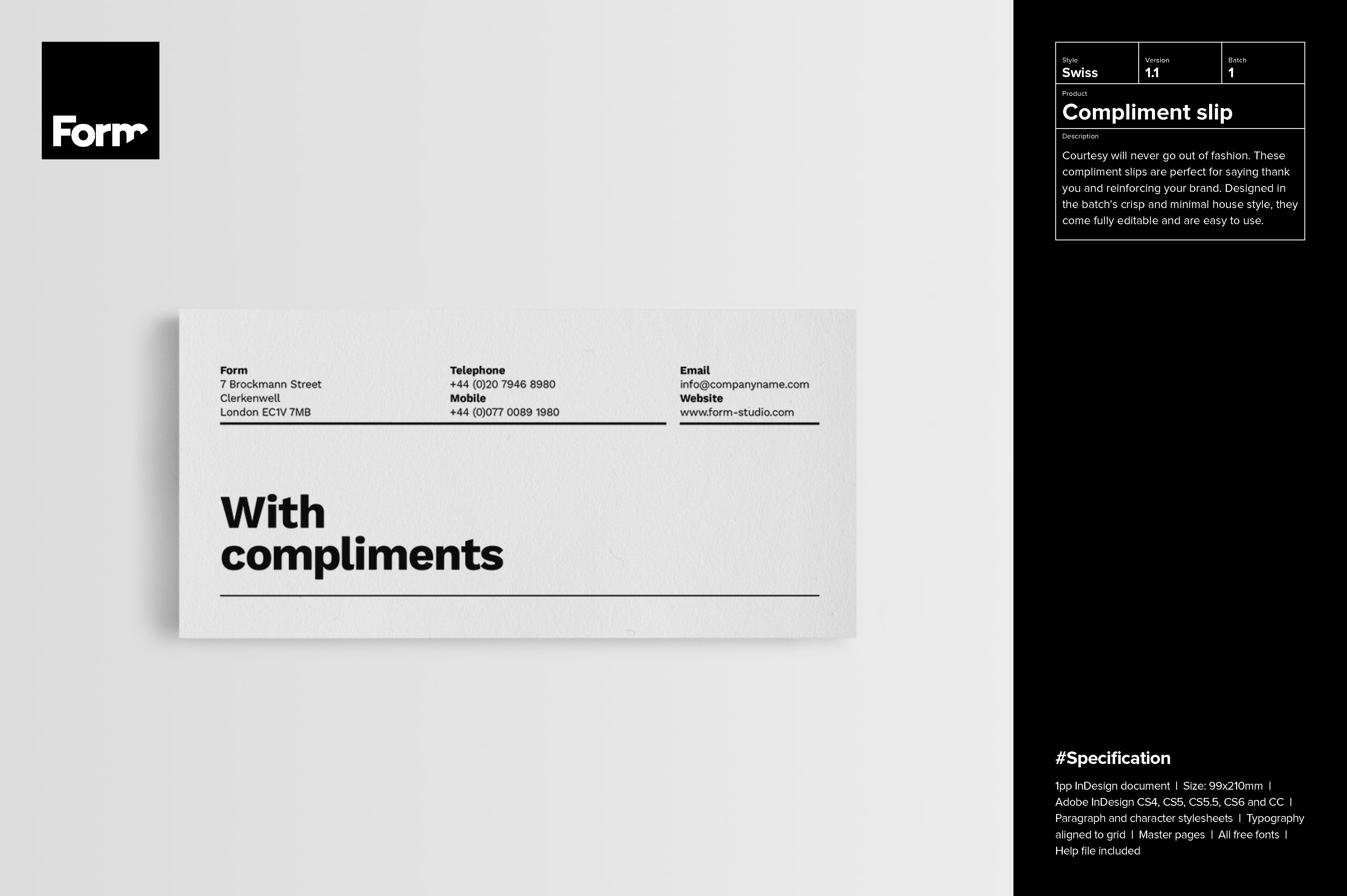 compliments slip template