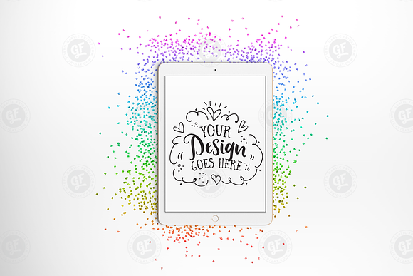 Download Rainbow Glitter iPad Mockup + PSD