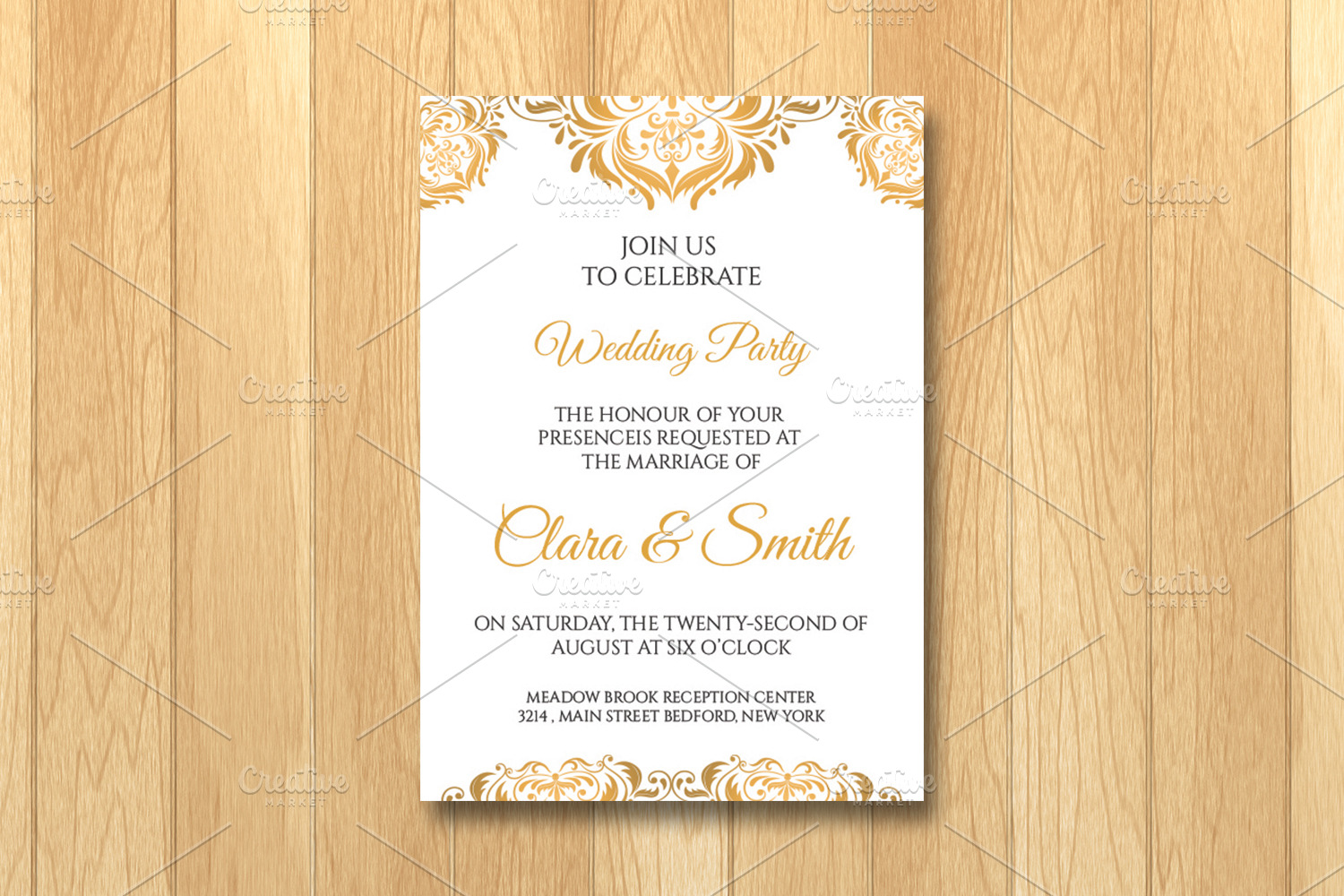 Wedding Invitation Card Template ~ Invitation Templates ~ Creative Market