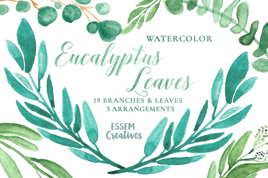 watercolor leaves clipart - photo #5