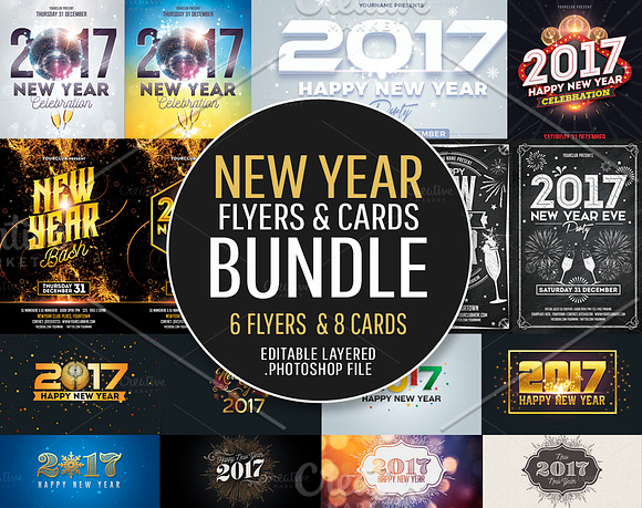 New Year Flyers & Cards Bundle - Flyers