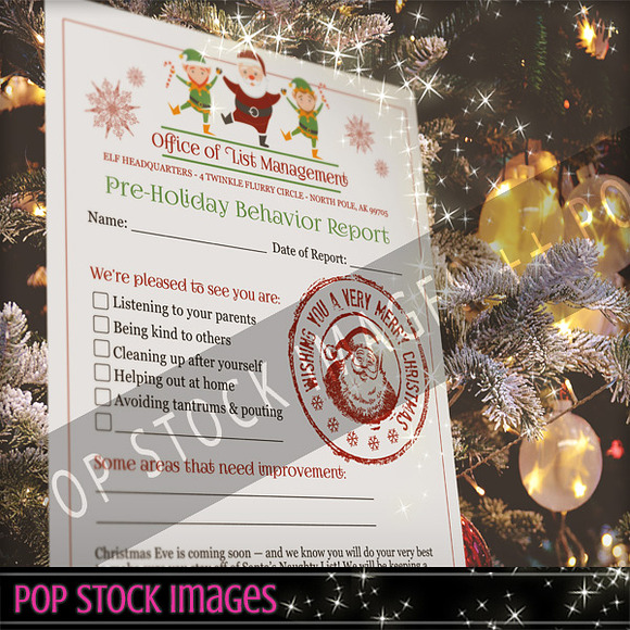 Printable Elf Report for Santa PDF in Objects
