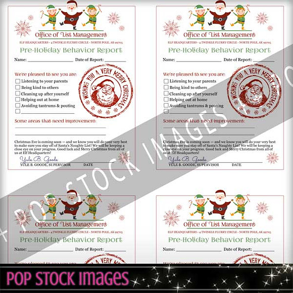Printable Elf Report for Santa PDF in Objects - product preview 1