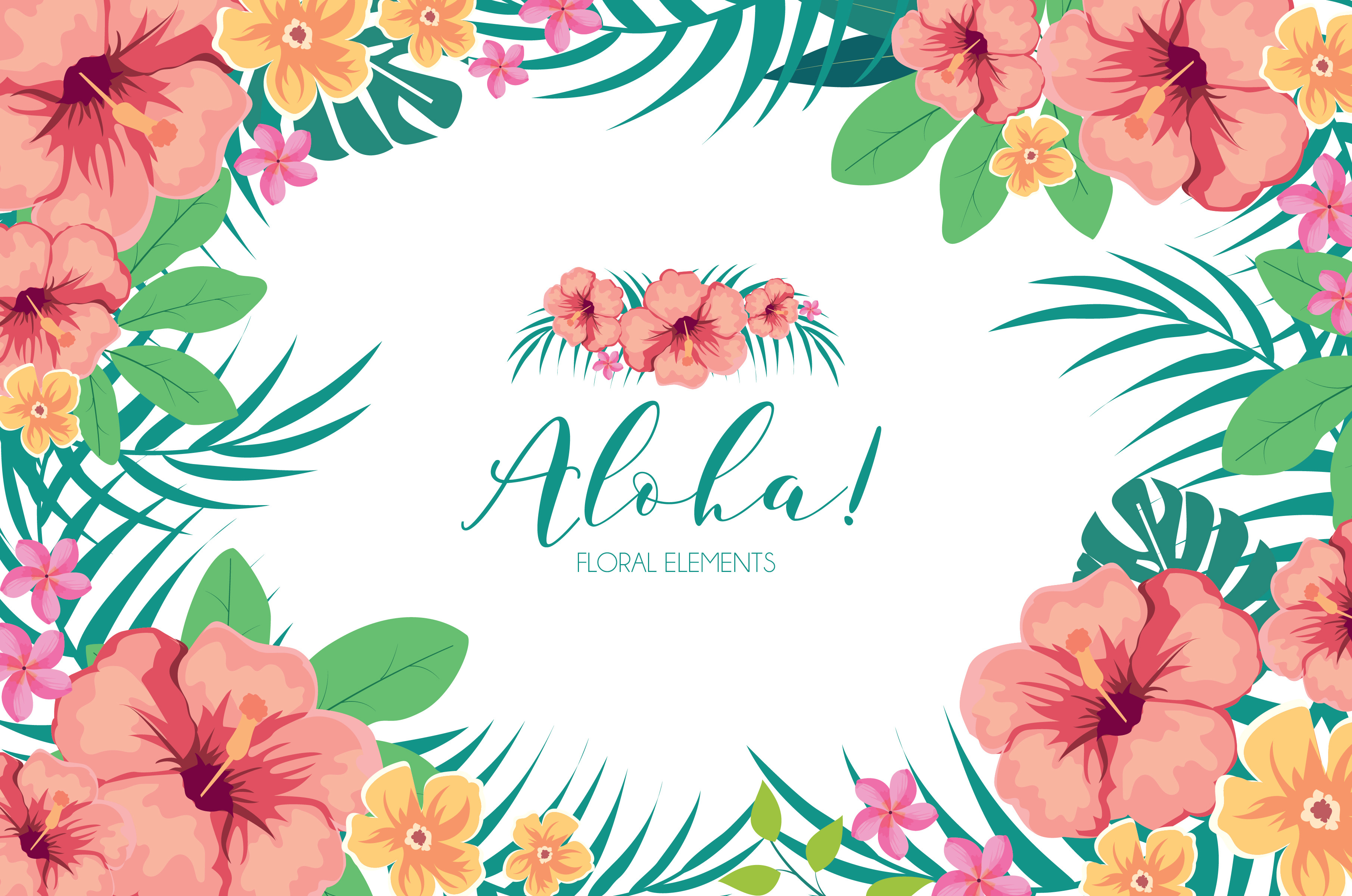 Tropical Hawaiian Flowers Clipart ~ Illustrations ...