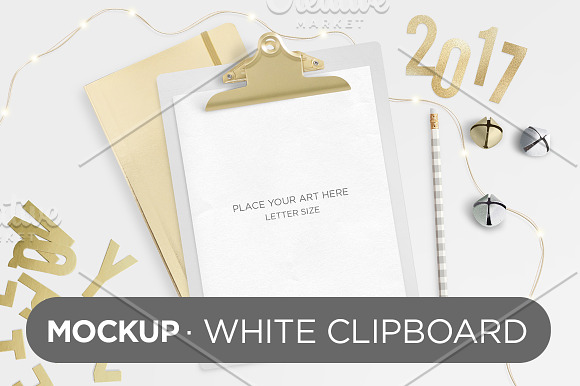 Free White Clipboard Mockup