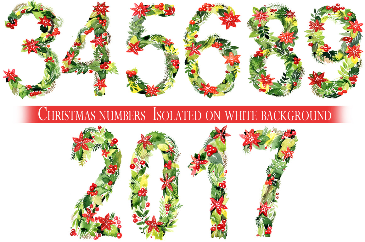 Christmas numbers ~ Graphic Objects ~ Creative Market