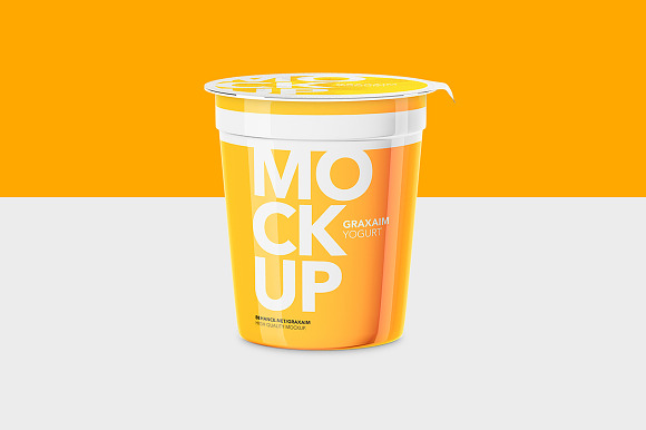 Download Yogurt Cup - High Angle - Mockup