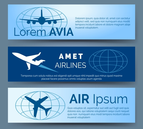 Airlines Company Headers Set