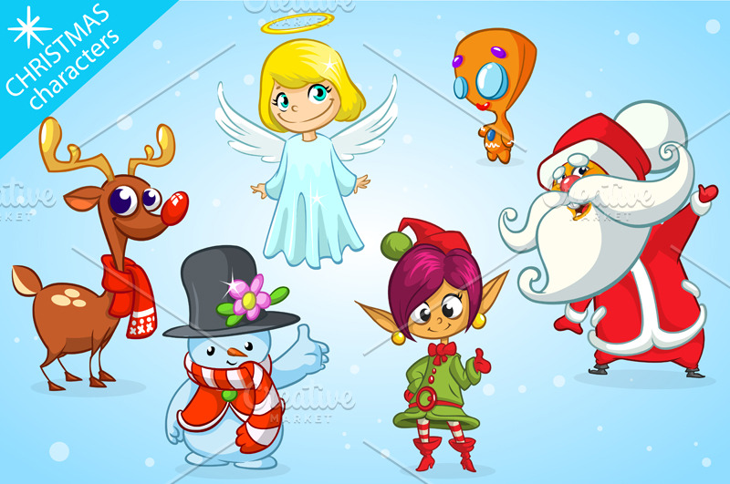 Christmas Cartoon Characters ~ Illustrations ~ Creative Market