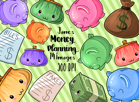 Kawaii Money Clipart ~ Illustrations on Creative Market