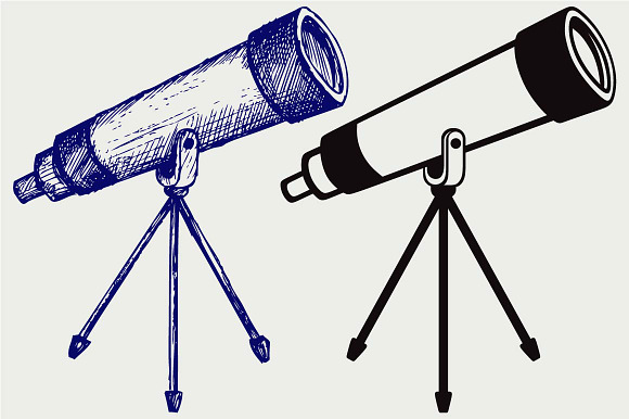 Telescope In Tripod SVG DXF