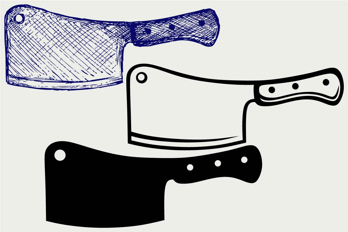 Meat cleaver knife SVG Icons Creative Market