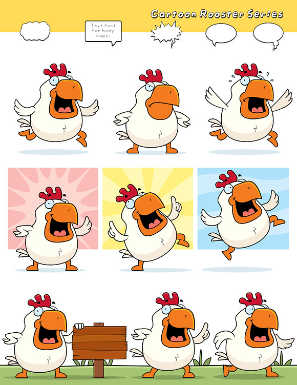 Cartoon Rooster Series