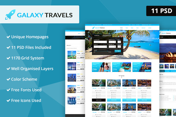 Galaxy- Travels PSD Website Template