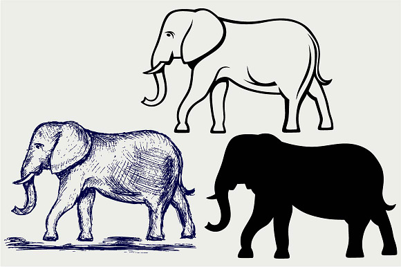 Big Elephant SVG DXF