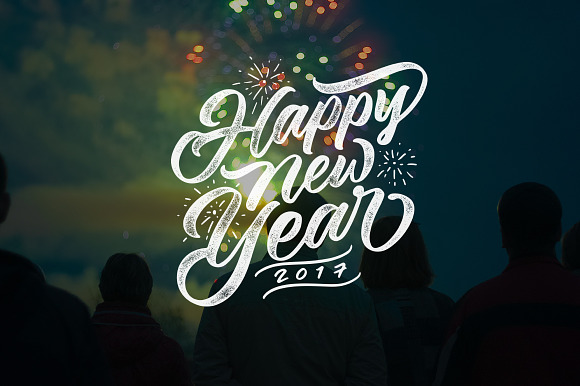 Happy New Year Lettering Overlays  - Illustrations